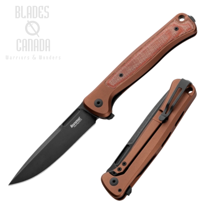 Lion Steel Skinny SK01A EB Flipper Framelock Knife, CPM MagnaCut Black, Aluminum/Micarta Natural SK01A EB